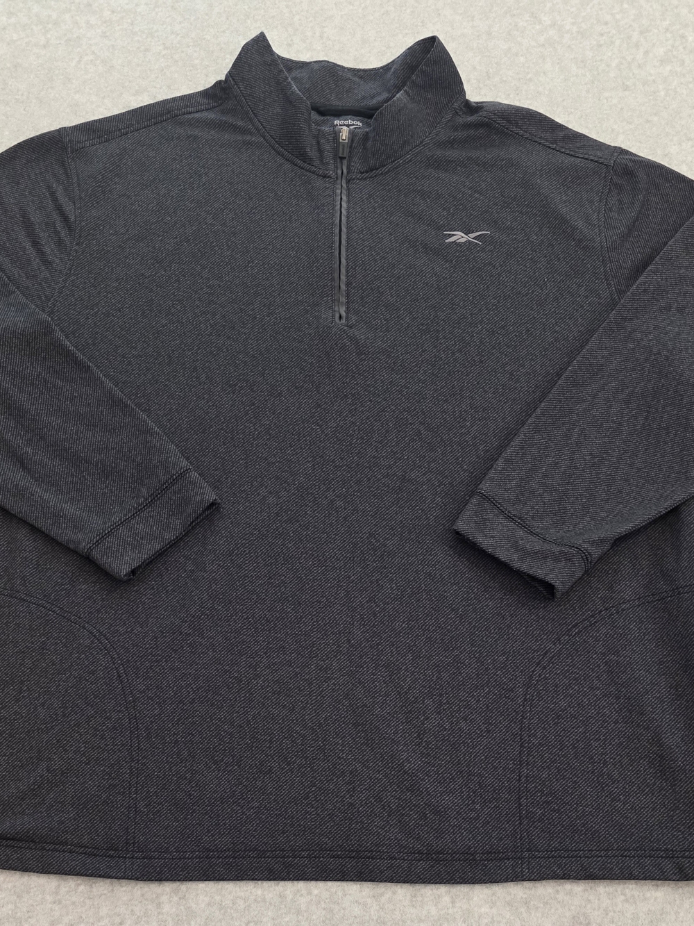 Reebok Men’s Dark Grey Quarter-Zip Pullover Sweater